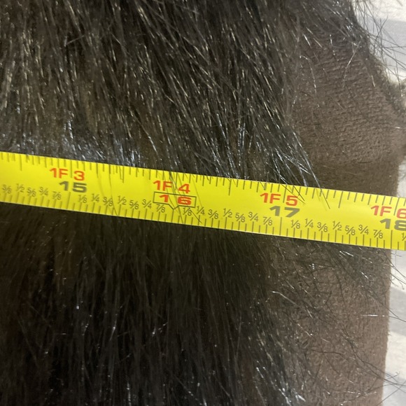 Zara Basic Brown Faux Suede And Fur Open Front Vest Women's Size Small - Picture 7 of 7